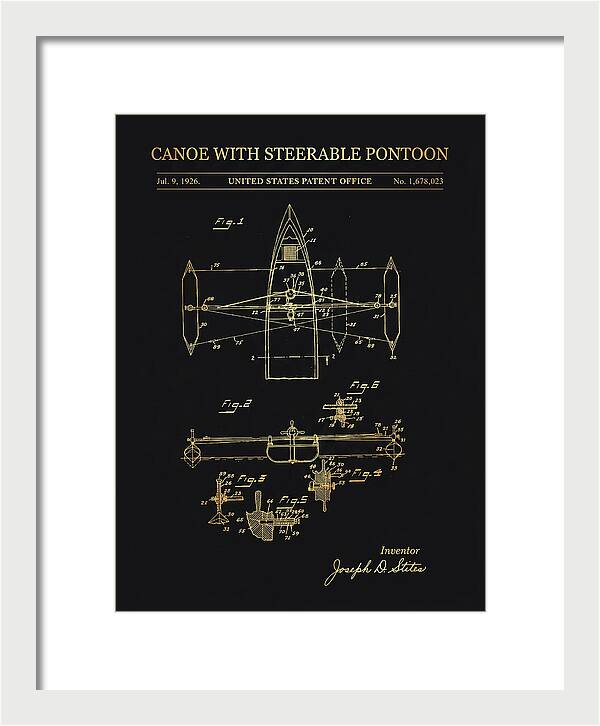 Canoe Steerable Pontoon Gold Patent Us1678023a