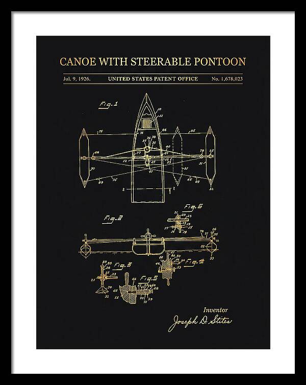 Canoe Steerable Pontoon Gold Patent Us1678023a