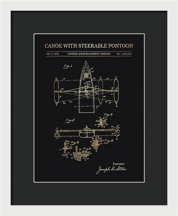 Canoe Steerable Pontoon Gold Patent Us1678023a
