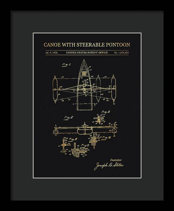 Canoe Steerable Pontoon Gold Patent Us1678023a