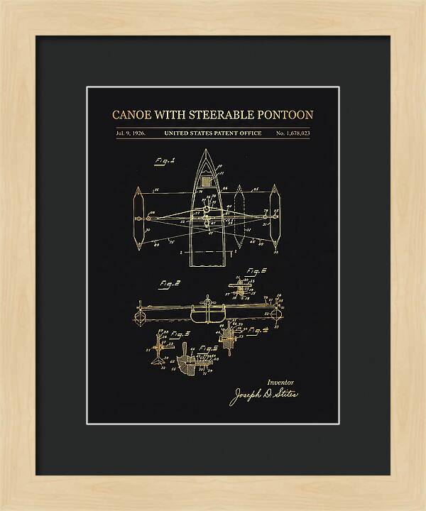Canoe Steerable Pontoon Gold Patent Us1678023a