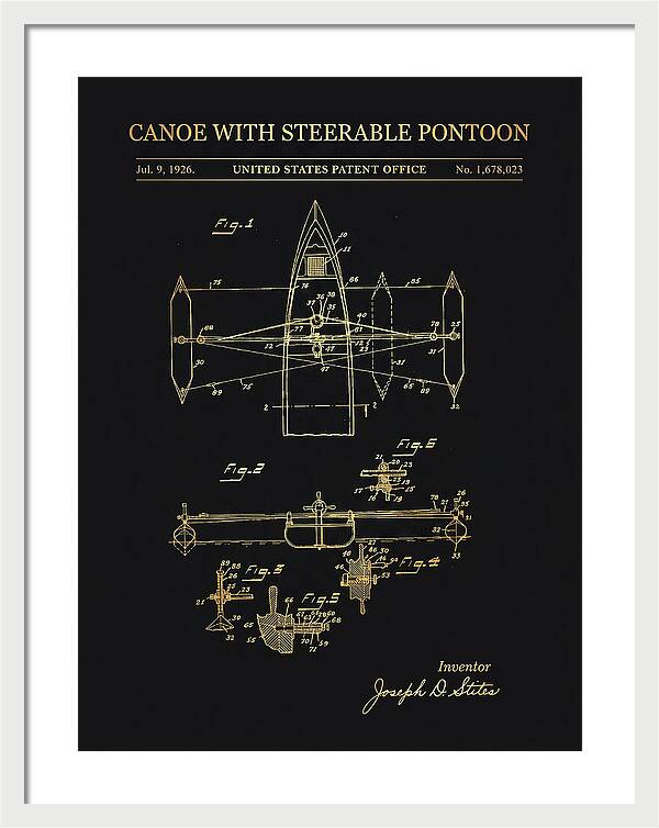 Canoe Steerable Pontoon Gold Patent Us1678023a