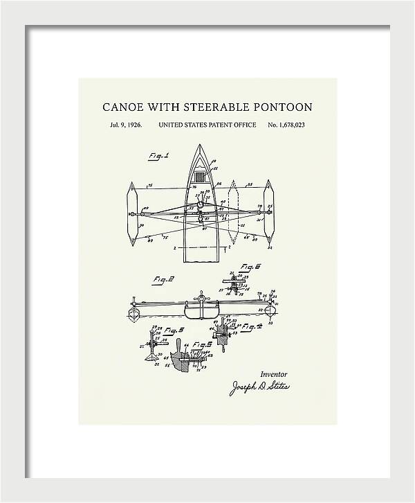 Canoe Steerable Pontoon Minimalist Patent Us1678023a
