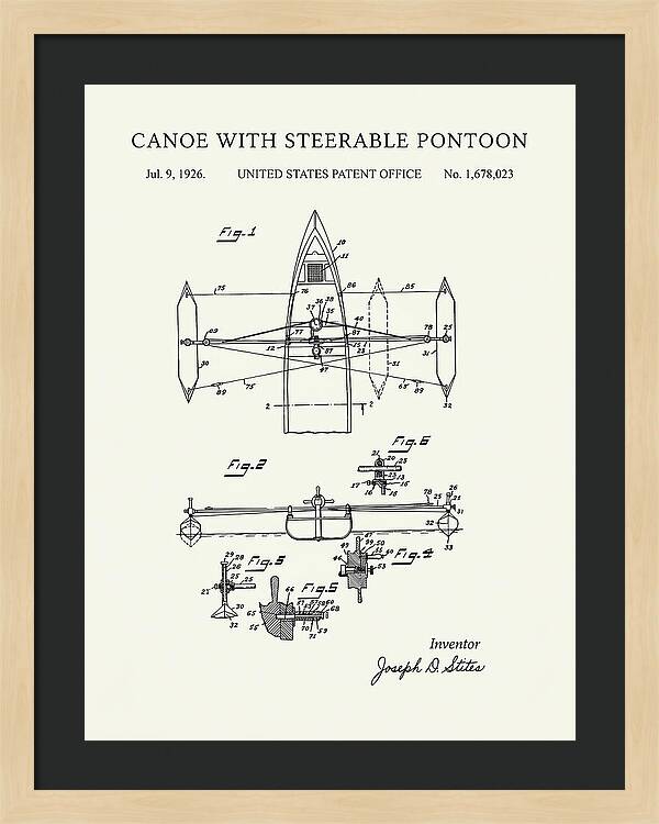 Canoe Steerable Pontoon Minimalist Patent Us1678023a