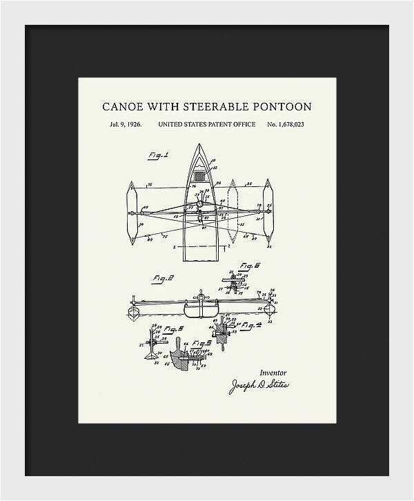 Canoe Steerable Pontoon Minimalist Patent Us1678023a