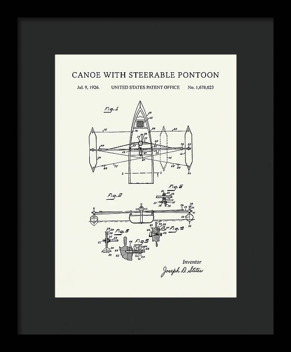 Canoe Steerable Pontoon Minimalist Patent Us1678023a