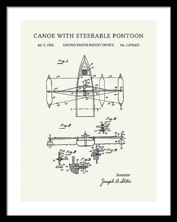 Canoe Steerable Pontoon Minimalist Patent Us1678023a