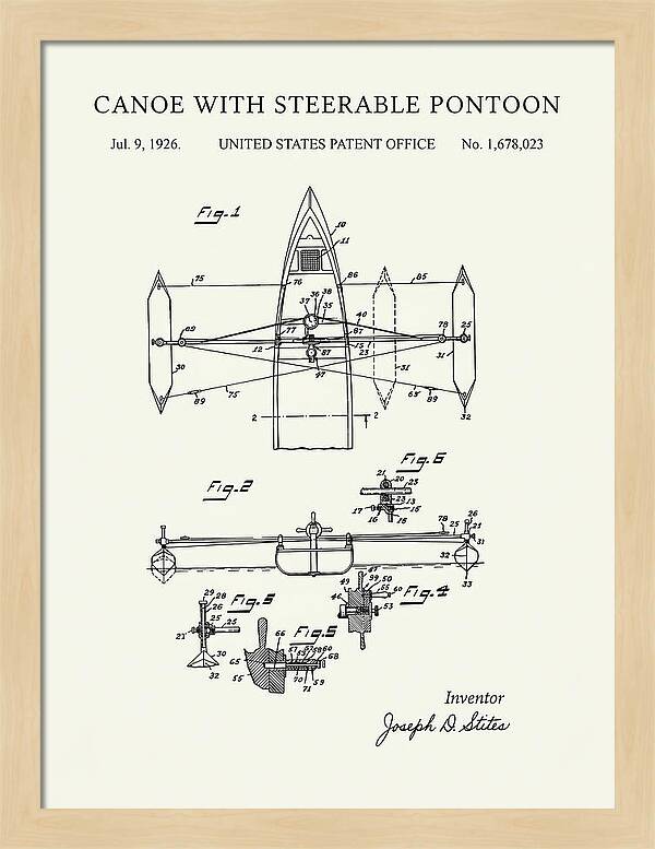 Canoe Steerable Pontoon Minimalist Patent Us1678023a