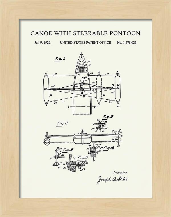 Canoe Steerable Pontoon Minimalist Patent Us1678023a