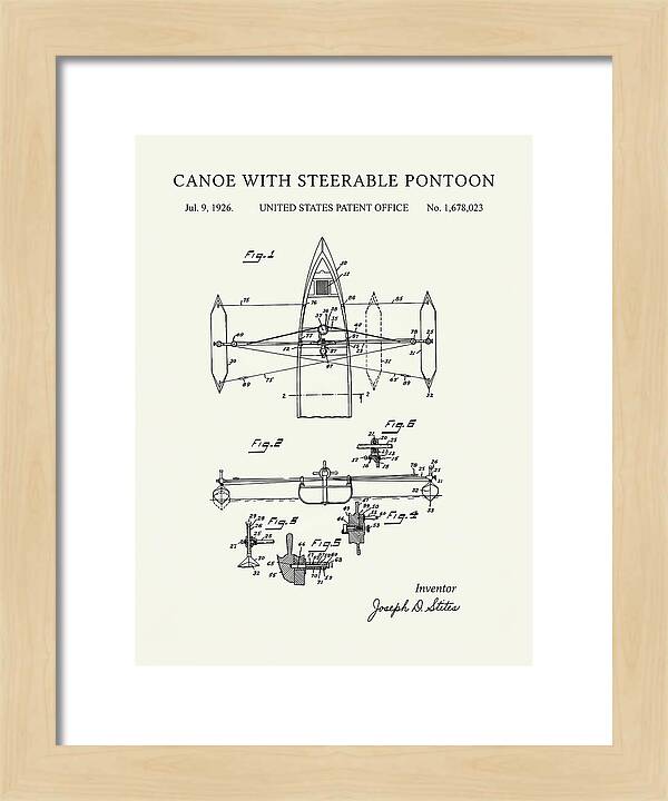 Canoe Steerable Pontoon Minimalist Patent Us1678023a
