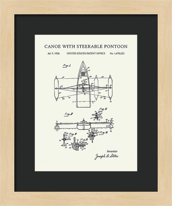 Canoe Steerable Pontoon Minimalist Patent Us1678023a