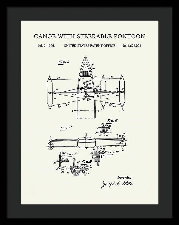 Canoe Steerable Pontoon Minimalist Patent Us1678023a