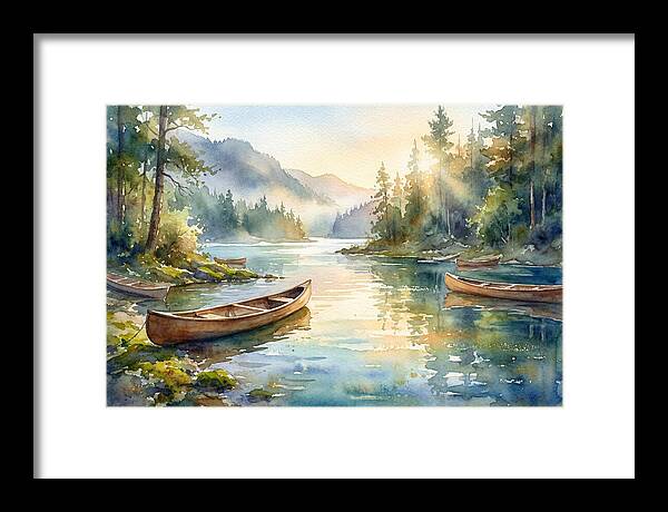 Canoes On Serene Waters