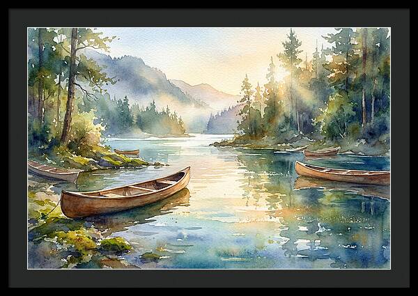 Canoes On Serene Waters