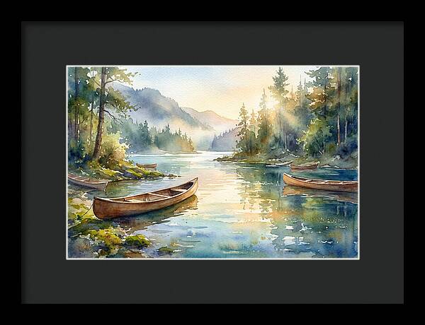 Canoes On Serene Waters