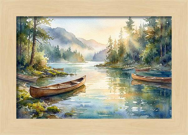 Canoes On Serene Waters