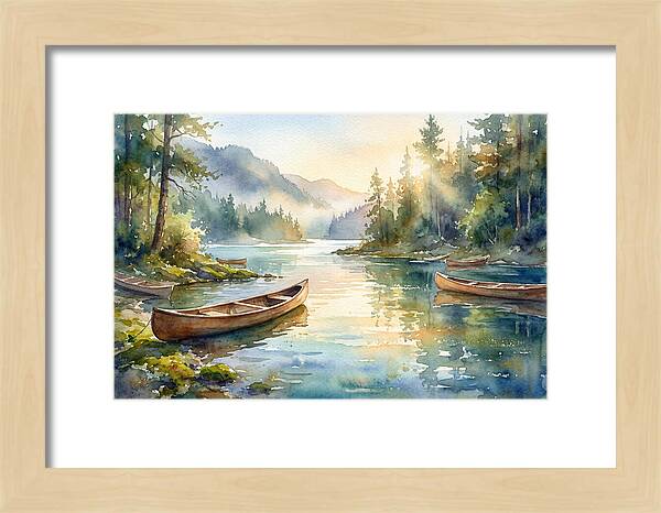 Canoes On Serene Waters