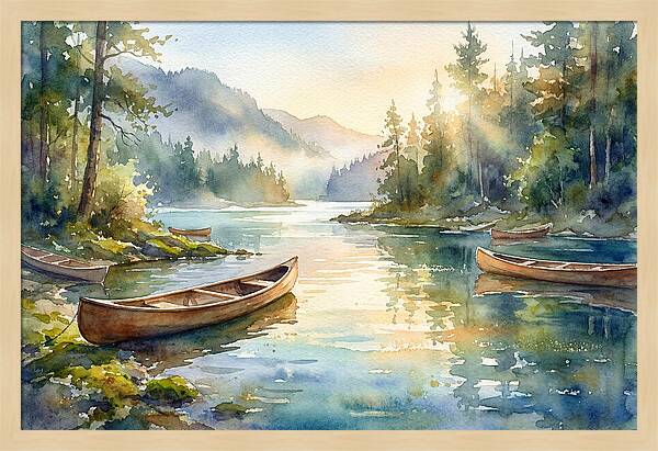 Canoes On Serene Waters