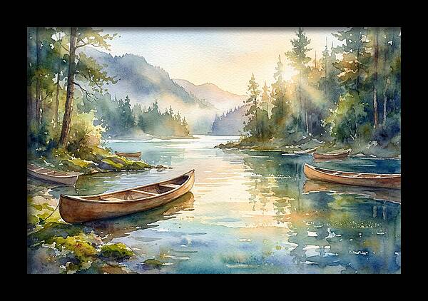 Canoes On Serene Waters