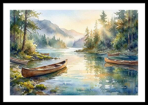 Canoes On Serene Waters