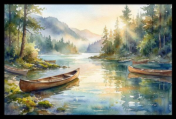 Canoes On Serene Waters