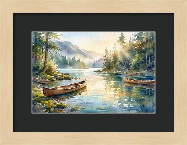 Canoes On Serene Waters