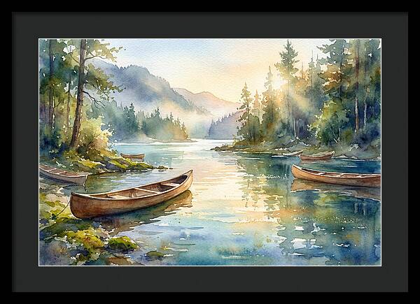 Canoes On Serene Waters