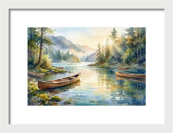 Canoes On Serene Waters