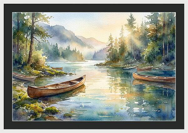 Canoes On Serene Waters