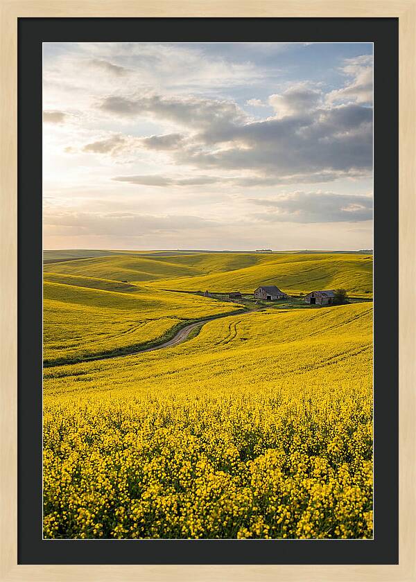 Canola Fields Under Golden Light