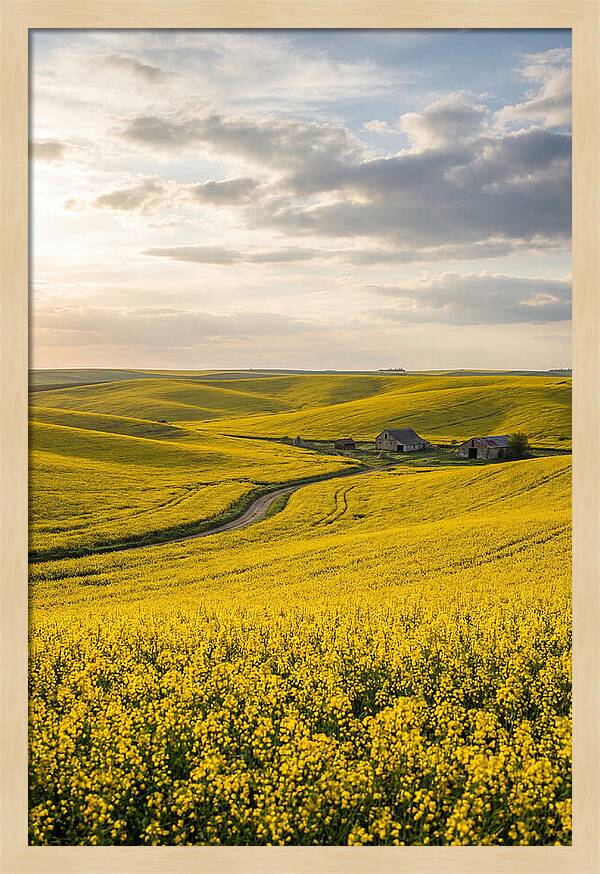 Canola Fields Under Golden Light