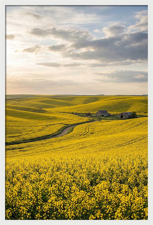 Canola Fields Under Golden Light
