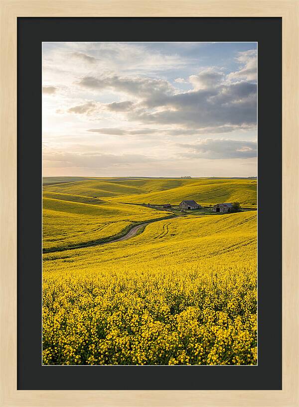 Canola Fields Under Golden Light