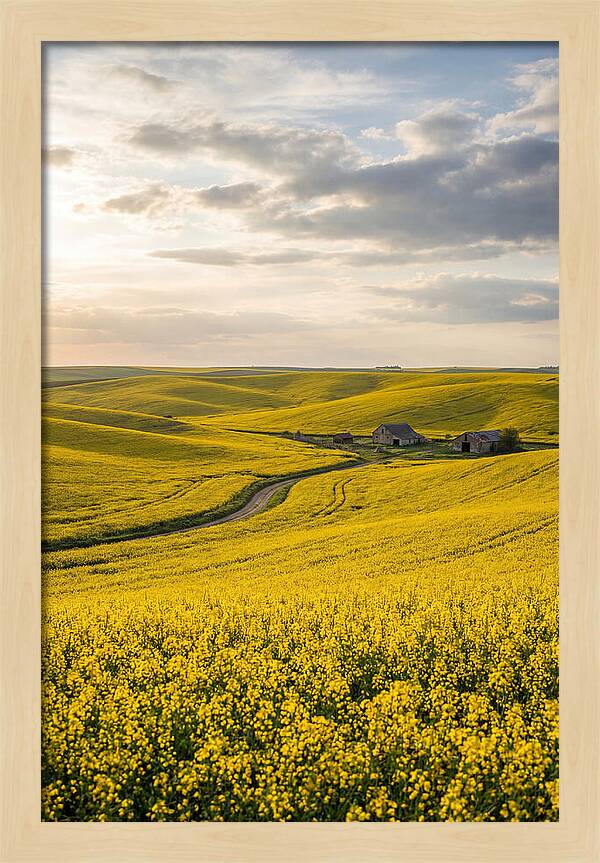 Canola Fields Under Golden Light
