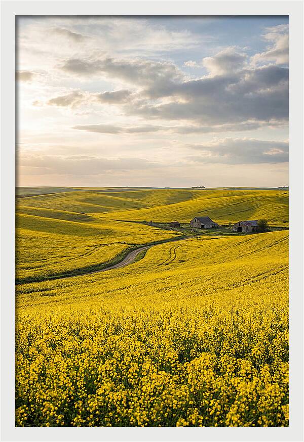 Canola Fields Under Golden Light