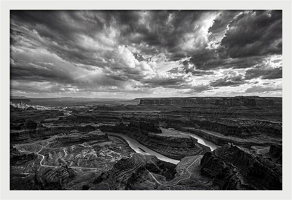Canyon Vista In Black And White