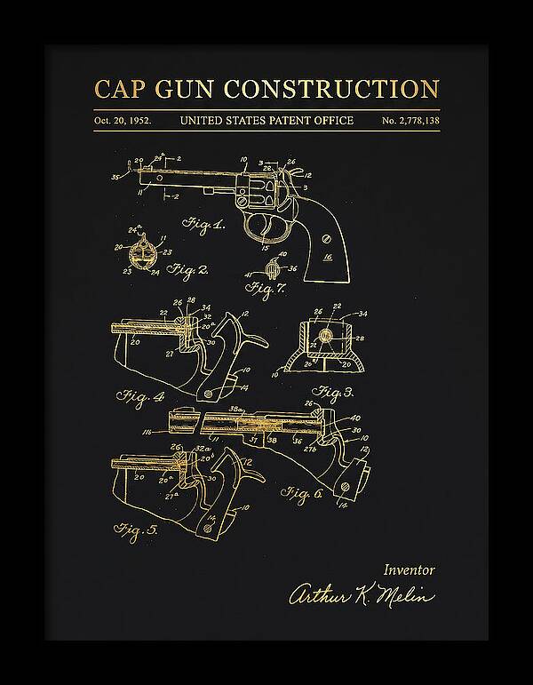 Cap Gun Wham O Gold Patent Us2778138a