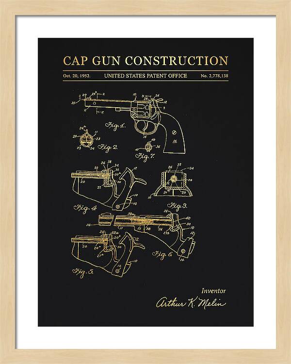 Cap Gun Wham O Gold Patent Us2778138a