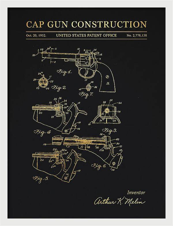 Cap Gun Wham O Gold Patent Us2778138a