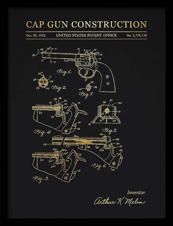 Cap Gun Wham O Gold Patent Us2778138a