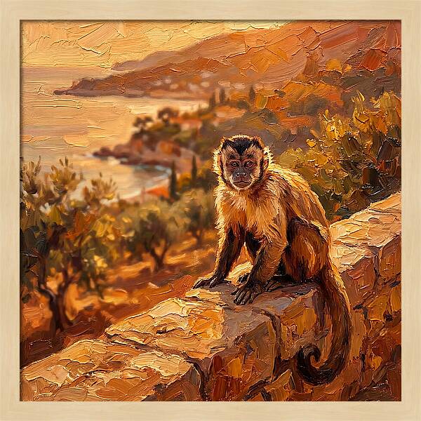 Capuchin Monkey By The Mediterranean