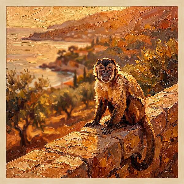 Capuchin Monkey By The Mediterranean