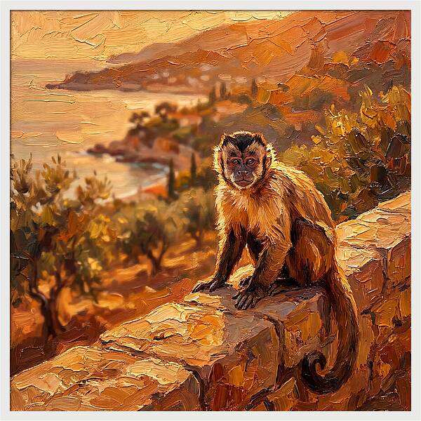 Capuchin Monkey By The Mediterranean