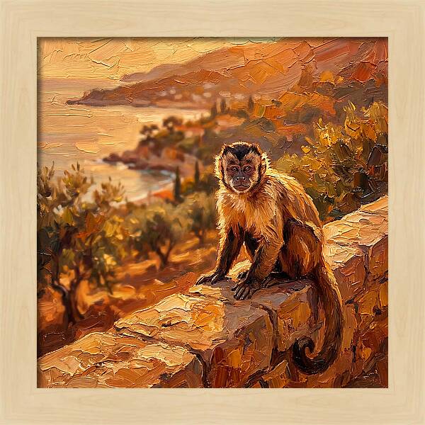 Capuchin Monkey By The Mediterranean