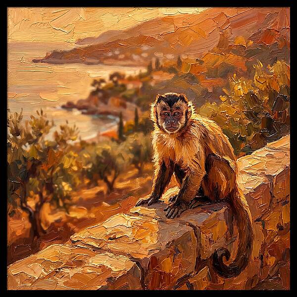 Capuchin Monkey By The Mediterranean