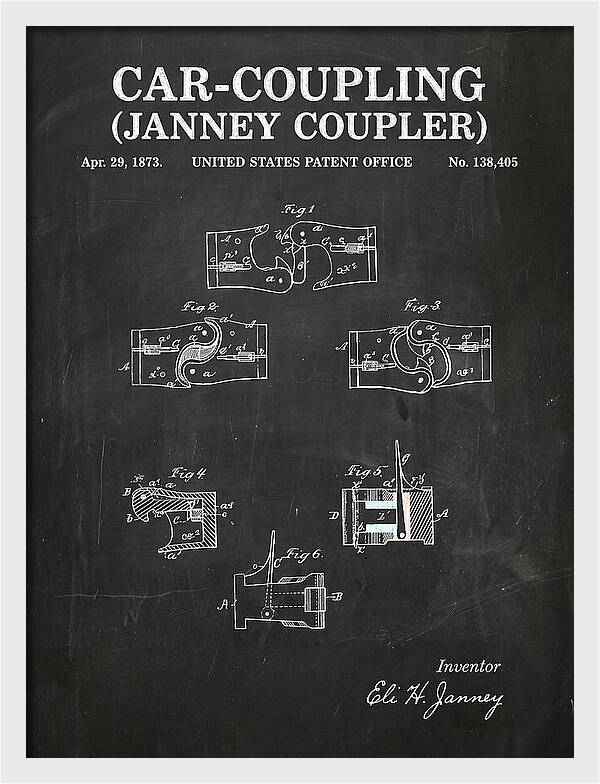 Car Coupling Janney Coupler Chalkboard Patent Us138405