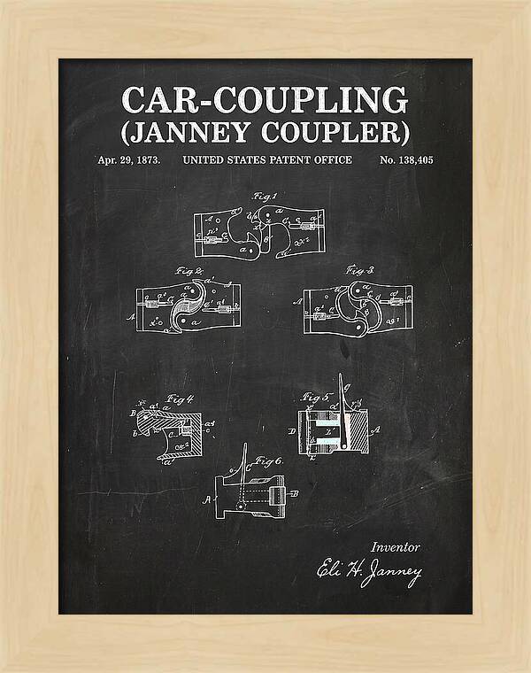 Car Coupling Janney Coupler Chalkboard Patent Us138405