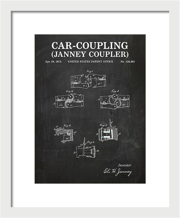 Car Coupling Janney Coupler Chalkboard Patent Us138405