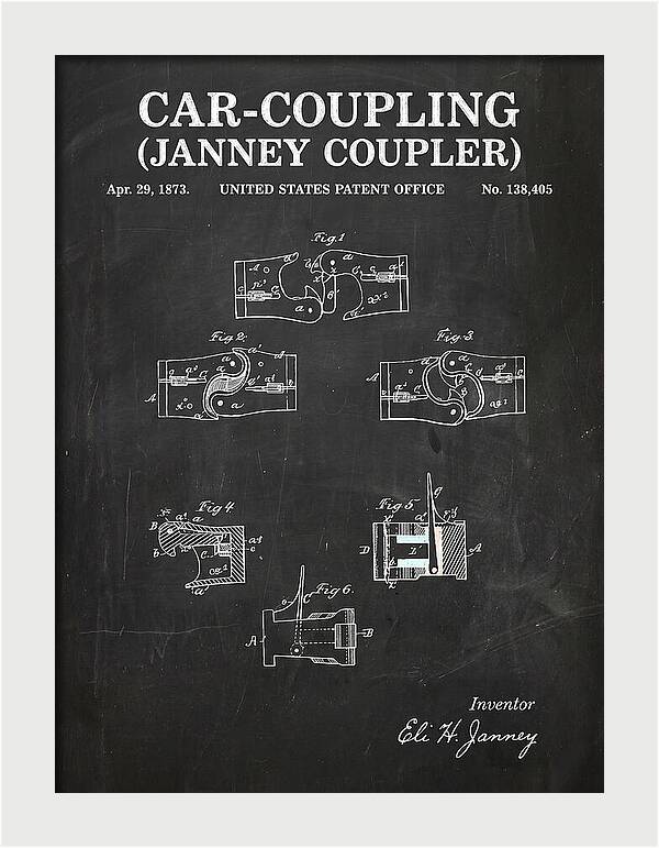 Car Coupling Janney Coupler Chalkboard Patent Us138405