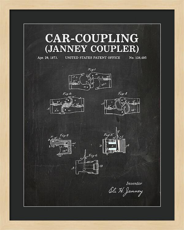 Car Coupling Janney Coupler Chalkboard Patent Us138405